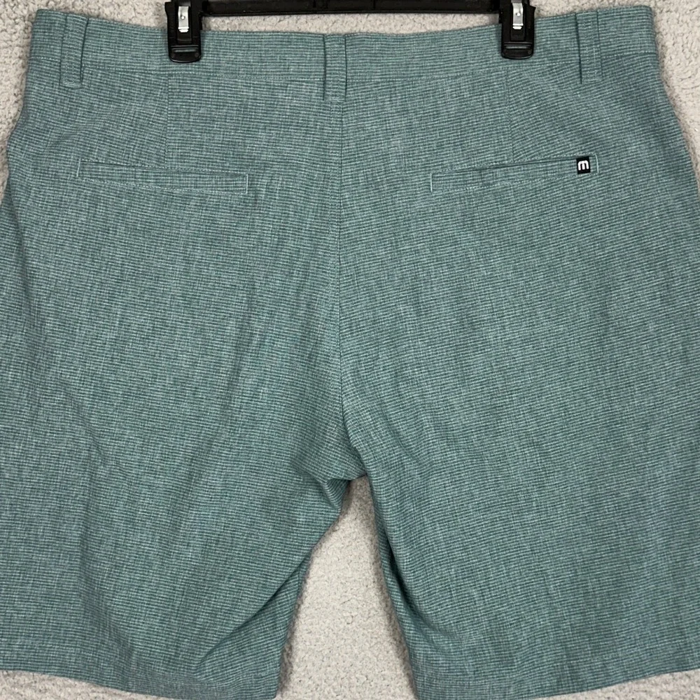 Travis Mathew Beck Shorts Mens 40 Teal Heather Golf Chino Performance Stretch